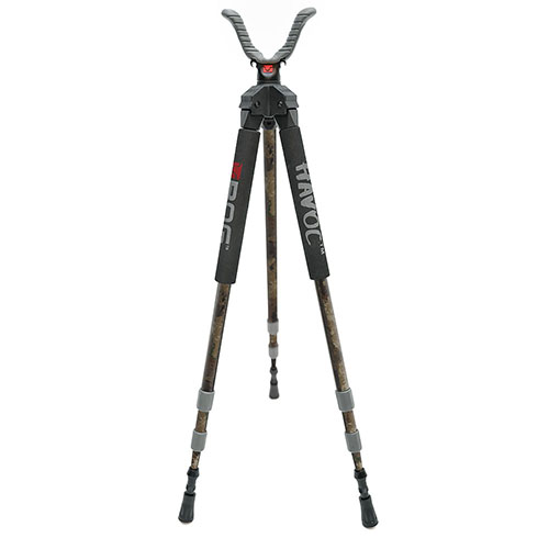 La serie Havoc de BOG™ te ofrece un soporte de tiro estable y ligero, ideal para emboscadas, con bloqueo de patas rápido y yugo USR para comodidad 360 grados.