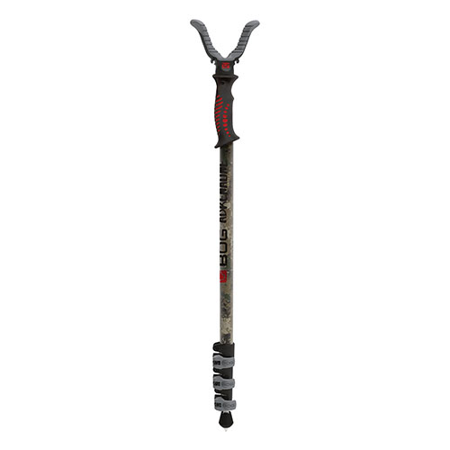El monopod camo Adrenaline Switcheroo de BOG es portátil, versátil y estable, con bloqueo de palanca y sistema Switcheroo para cambiar rápidamente accesorios.