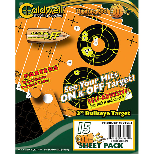 ¡Acierta con los objetivos Orange Peel® de Caldwell! Su tecnología de doble color te muestra los impactos claramente, incluso a largas distancias.