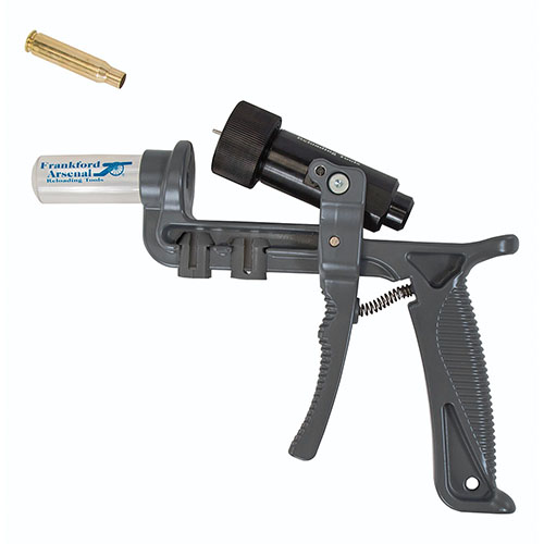 Desprende tus casquillos de forma fácil y rápida con el Deprimidor Manual Frankford Arsenal, que captura los primers y es compatible con calibres de .20 a .338.