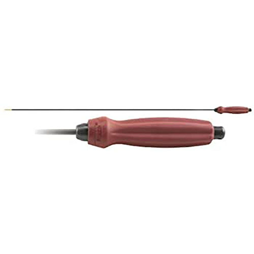 La varilla de limpieza Tipton de fibra de carbono es resistente, no raya tu cañón y tiene un mango ergonómico que gira suavemente, ideal para mantener tu escopeta.
