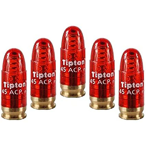 Los Tipton Snap Caps para pistola 45 ACP son ideales para evitar daños al percutor, ajustar el gatillo y liberar tensión en los resortes del martillo.