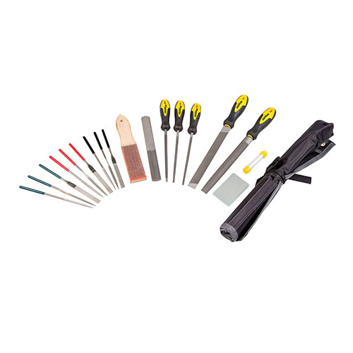 El set de limas Wheeler® es ideal para trabajos de armería, con limas de diferentes grosores, desde raspas hasta placas de diamante extra finas.