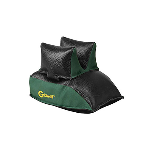 Las bolsas traseras Caldwell, de cuero y poliéster, ofrecen un soporte seguro y mantienen su forma, compatibles con la mayoría de los front rests.