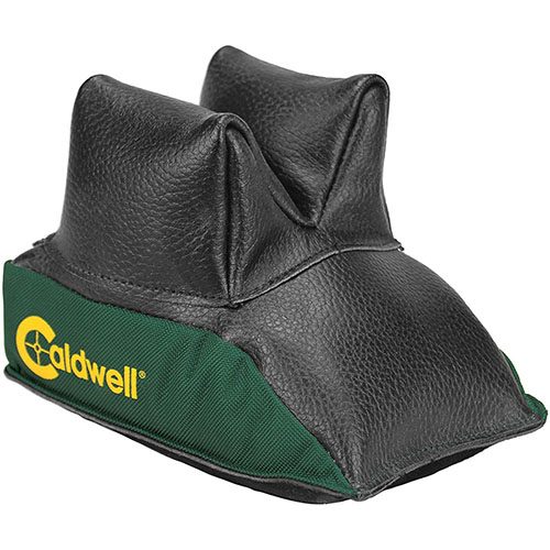 La bolsa trasera Caldwell, hecha de cuero y poliéster, ofrece un soporte seguro y duradero, compatible con la mayoría de los rests frontales. ¡Mejora tu precisión!