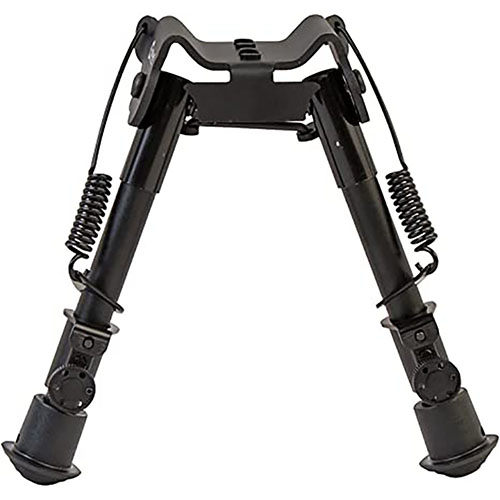 Descubre el bipode Caldwell M-LOK/KEYMOD XLA, ligero y resistente, con patas de despliegue rápido y pies de goma para una estabilidad óptima en tus disparos.
