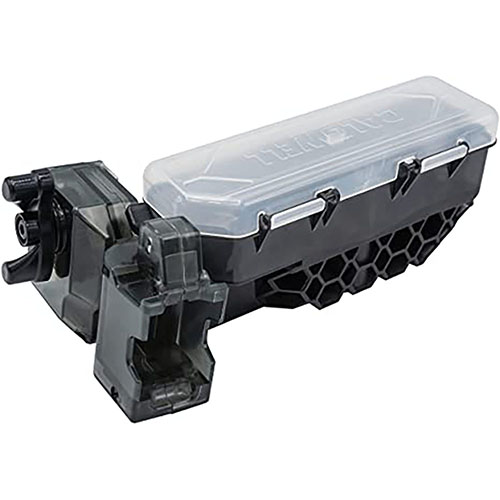 El cargador Caldwell 22LR Rotary Mag Charger carga hasta 100 balas de 22LR rápidamente, con construcción duradera y fácil de usar para disfrutar más tiempo disparando.