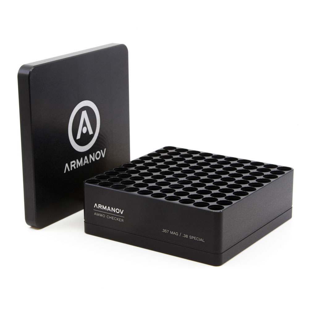 ¡Optimiza tu recarga con la Gauge Box de ARMANOV! Verifica 100 rondas de .357 Mag / .38 Special rápidamente y evita fallos con su diseño mejorado y tapa abatible.