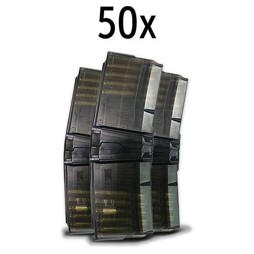¡Duplica tu capacidad de carga! Con el CROSS MAG 10/10, acopla fácilmente dos cargadores de 10 disparos, compatibles con .223Rem y más, sin herramientas.