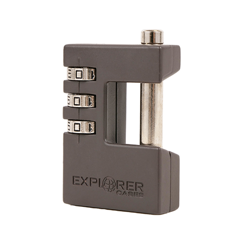 Asegura tu Explorer Case con este robusto candado de combinación de EXPLORER CASES, perfecto para proteger tu equipo sin obstaculizar el transporte.