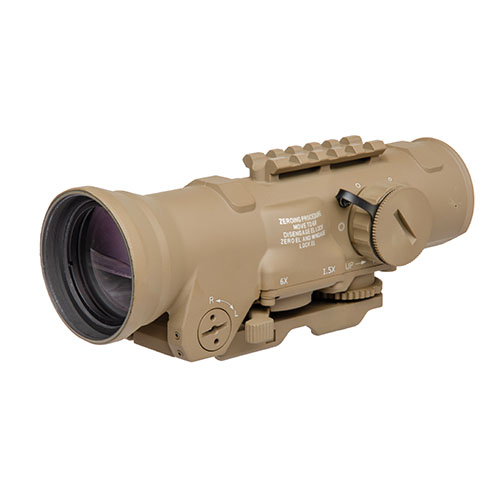 Descubre el ELCAN 1-4x32mm, un visor revolucionario que permite cambiar entre 1x y 4x con facilidad, ofreciendo un campo de visión amplio y una imagen nítida.