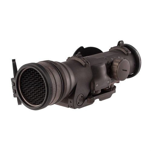 El ELCAN 1.5-6x42mm ofrece óptica cristalina, ajuste rápido de aumento, iluminación de retícula y es compatible con visión nocturna, ideal para precisión a larga distancia.