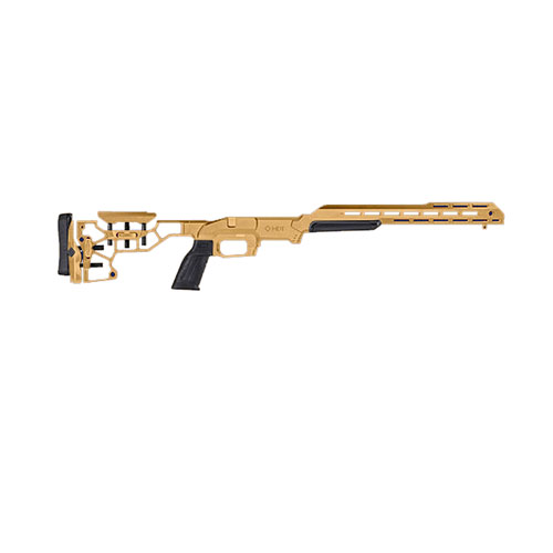 ¡Mejora tu precisión con el MDT ESS Chassis System! Incluye un forend de 15", culata ajustable y empuñadura AR, todo para un ajuste perfecto y comodidad.