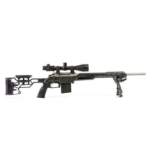 ¡Mejora tu tiro con el MDT ESS Chassis System! Incluye un forend de 15", culata ajustable y empuñadura AR, todo para un ajuste perfecto y comodidad.