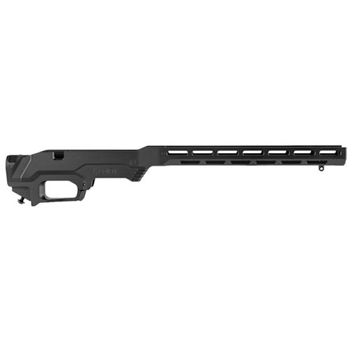 El MDT LSS-XL Gen 2 ofrece un forend más largo, utiliza culatas fijas estilo AR y acepta cargadores desmontables tipo AICS, mejorando tu precisión.