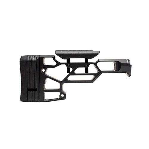 El MDT Skeleton Rifle Stock V2 Lite ofrece ajuste de Longitud de Pull y reposacabezas ajustable, ideal para chasis TAC21, LSS-XL y HS3.