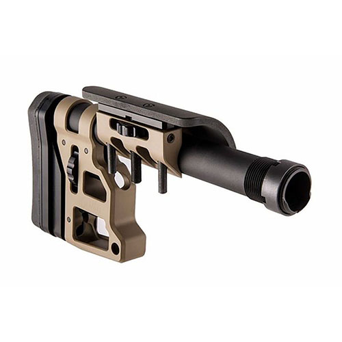 El MDT Skeleton Carbine Stock es un culatín ajustable que ofrece versatilidad, ergonomía y ajuste sin herramientas, ideal para todas las chasis LSS y AR-15.