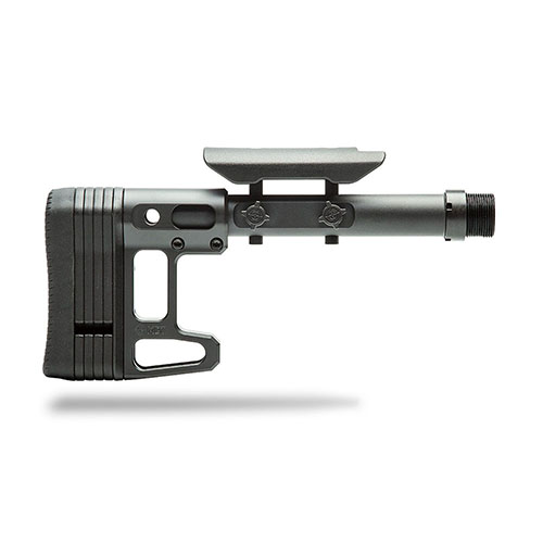 El MDT Skeleton Carbine Stock, Lite, es una culata de aluminio ligera y ajustable, con ranura M-Lok, 4 espaciadores LOP y dos sockets QD para sling.