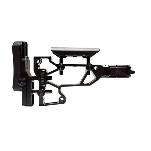 El MDT Folding Rifle Stock ofrece ajuste sin herramientas, comodidad y un ajuste perfecto para tu posición de tiro, además de un diseño plegable y un montaje QD extra.