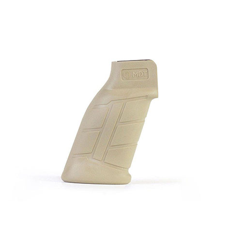 El MDT AR-15 Pistol Grip ofrece comodidad y resistencia gracias a su núcleo reforzado y sobremoldado, con un diseño ergonómico que se adapta a tus manos.