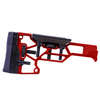 El MDT Skeleton Rifle Stock V5 permite ajustes sin herramientas para un ajuste perfecto en la posición de tiro, mejorando la comodidad y el rendimiento.