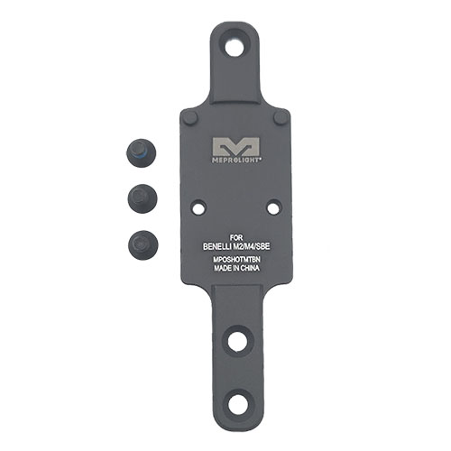 Mejora tu Benelli M2/M4/SBE con la RMR Shotgun Plate de Meprolight, que permite una fácil instalación de miras RMR para una precisión superior.