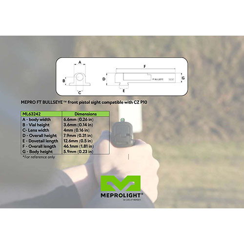Descubre la MEPRO FT Bullseye, la mira más rápida e intuitiva con tritio y fibra óptica, perfecta para cualquier condición de luz y fácil de usar bajo presión.