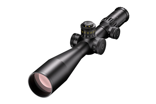 El visor 5–25x56 PM II de SCHMIDT U. BENDER ofrece una gran versatilidad con un aumento de 5 a 25x y una óptica de alta calidad para precisión en el tiro.