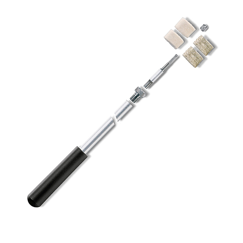 La varilla de limpieza VFG de aluminio de 900mm es estable, de dos piezas y con rosca 9/32" para accesorios, ideal para escopetas y armas de carga por boca.