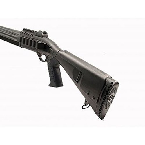 El stock Urbino para Beretta 1301 ofrece un LoP de 12.5", agarre de goma, y es fácil de instalar, ideal para uso táctico y con chalecos.