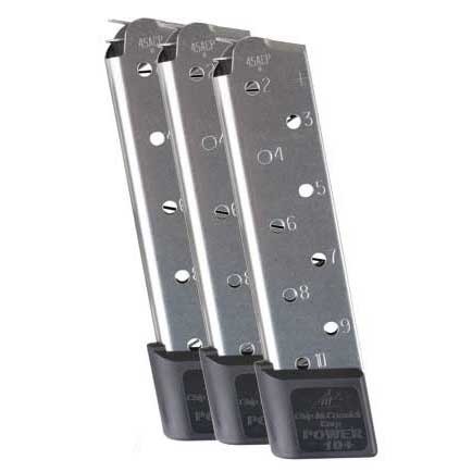 Consigue 3 revistas Chip McCormick 1911 .45 ACP, ideales para el rango o el porte oculto, con un pouch Kydex para llevar dos más en tu cinturón.