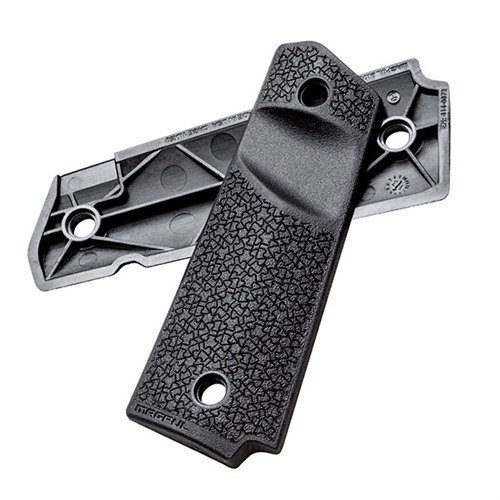 Los paneles MOE para 1911 ofrecen un diseño antideslizante, corte agresivo para liberación de cargador y son compatibles con seguridades ambidiestras, mejorando el control.