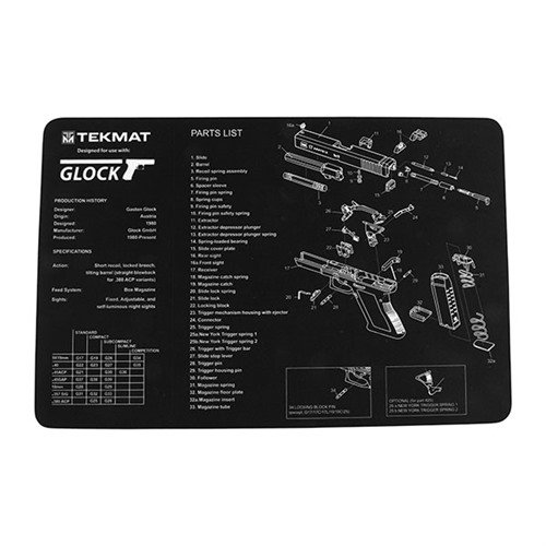 Protege tu arma con el TEKMAT Pistol Gun Cleaning Mat, que cuenta con un diseño antideslizante y un diagrama detallado de piezas para facilitar la limpieza.