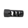 El HELLFIRE MUZZLE BRAKE de AREA 419 reduce el retroceso, se instala fácilmente sin shims y mantiene el cero del rifle, disponible en acabados negro y acero inoxidable.