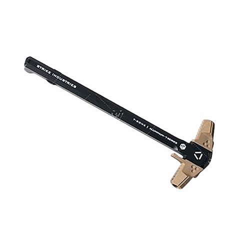 El T-Bone Charging Handle de Strike Industries para .223/5.56 permite redirigir el gas, es ligero, resistente y minimiza el desgaste en tu AR. ¡Mejora tu experiencia!