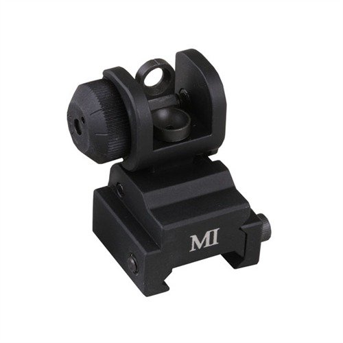 Las miras traseras MCTAR-ERS se despliegan con un toque, ofrecen respaldo instantáneo y son ajustables para precisión en cualquier rango, ¡perfectas para tu AR-15!