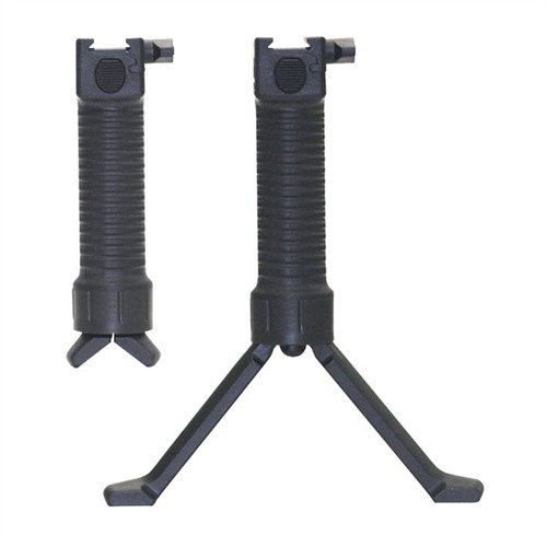 El Grip Pod vertical de G.P.S. ofrece control mejorado y un bipode desplegable rápido, ideal para fuego de largo alcance y operaciones tácticas.
