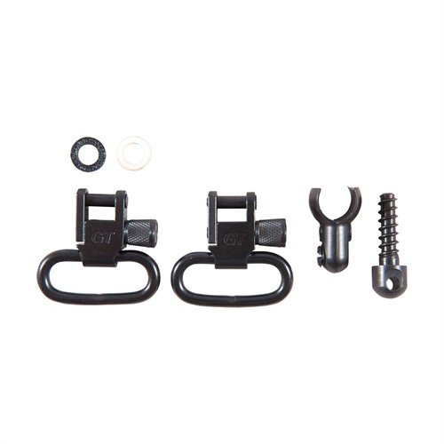 Los swivels de acero, hechos en EE.UU., son duraderos y sin partes plásticas. Con sistema de liberación rápida, son ideales para varios rifles y seguros.
