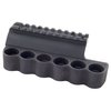 El holder de cartuchos PR de Mesa Tactical es ligero y resistente, permite cargar 6 cartuchos de 12 gauge rápidamente, ideal para recargas tácticas.