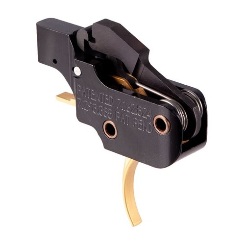 El AR Gold Trigger Curved ofrece un disparo ligero y suave, con un sistema de control de fuego fácil de instalar y un diseño ajustable para máxima precisión.