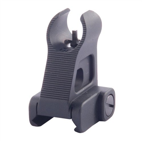 El visor frontal fijo AR-15 de TROY INDUSTRIES es robusto, con ajuste de elevación en ½ MOA, montaje fácil y orejas en forma de globo para una rápida adquisición de objetivos.