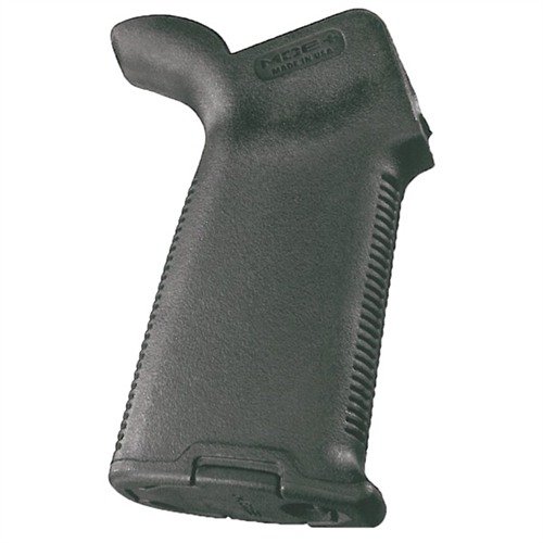 El MOE+ Grip de MAGPUL ofrece un agarre seguro y cómodo, con superficie de goma antideslizante, ideal para condiciones adversas y fácil de instalar.