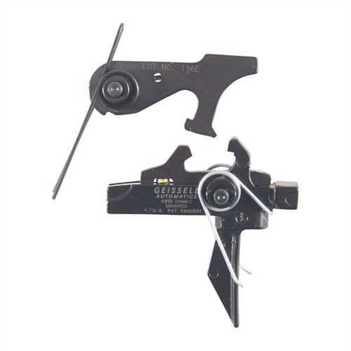 El gatillo SD-E de Geissele ofrece un control mejorado y precisión en tu AR-15, con un diseño plano y un peso de tiro total de 2.9 a 3.8 lbs.