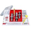 El set de 3 dies PACESETTER para 25-06 Remington incluye todo lo necesario: Full Length Sizing Die, Bullet Seating Die y Factory Crimp Die, ideal para tus recargas.
