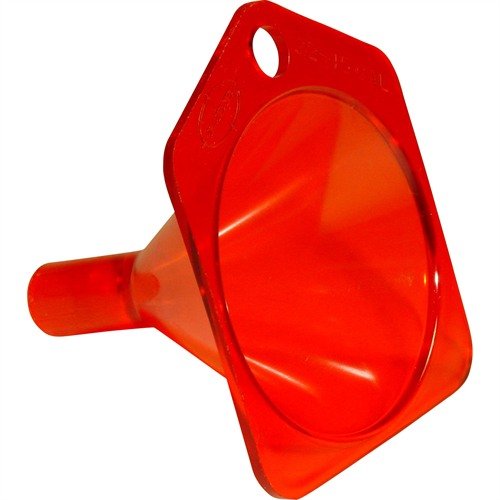 El POWDER FUNNEL de LEE es un embudo grande e irrompible que se adapta a todos los cartuchos de 22 a 45 calibres, facilitando la recarga de forma segura y eficiente.