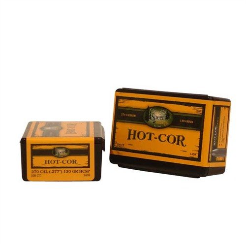 Las balas Hot-Cor de 270 Caliber (0.277") son precisas y confiables, con un núcleo de plomo fundido que elimina vacíos dañinos para un rendimiento superior.
