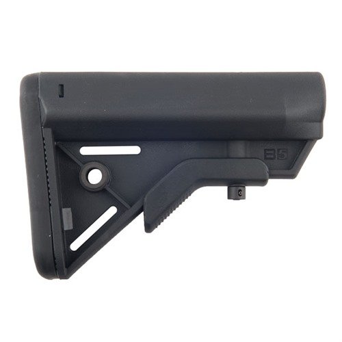 El stock BRAVO de B5 SYSTEMS es ligero, compacto y resistente, con un diseño ergonómico, ajuste intuitivo y materiales MIL-SPEC para mayor comodidad.