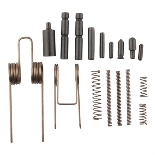 Este kit de 17 piezas esenciales para tu AR-15 incluye resortes y pasadores críticos, ideal para ensamblar o reemplazar partes perdidas o dañadas.