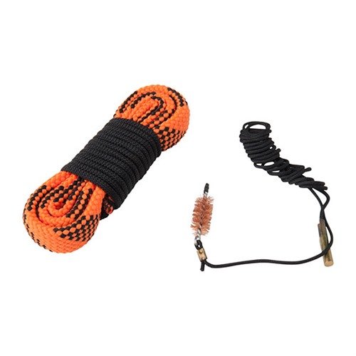 Limpia tu arma de forma rápida y sencilla con el KNOCKOUT 2-PASS GUN ROPE CLEANER, que incluye cepillo, línea de alimentación y cuerda lavable.