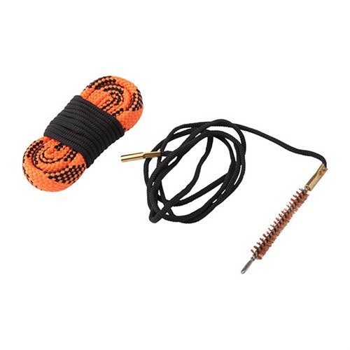 El KNOCKOUT 2-PASS GUN ROPE CLEANER es un sistema de limpieza rápido y fácil que incluye cepillo, línea de alimentación y cuerda de acabado lavable, disponible para 12GA, 9MM y 30CAL.